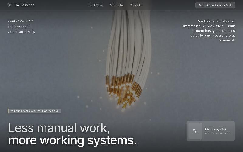 The Talisman landing page hero